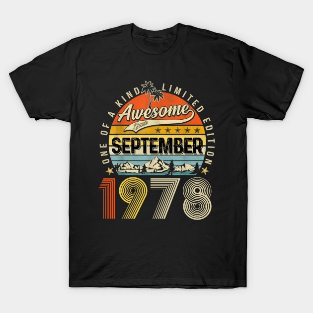 Awesome Since September 1978 Vintage 45th Birthday T-Shirt by Brodrick Arlette Store